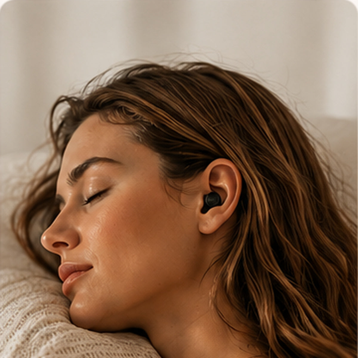 SOVA earplugs used for comfortable sleep